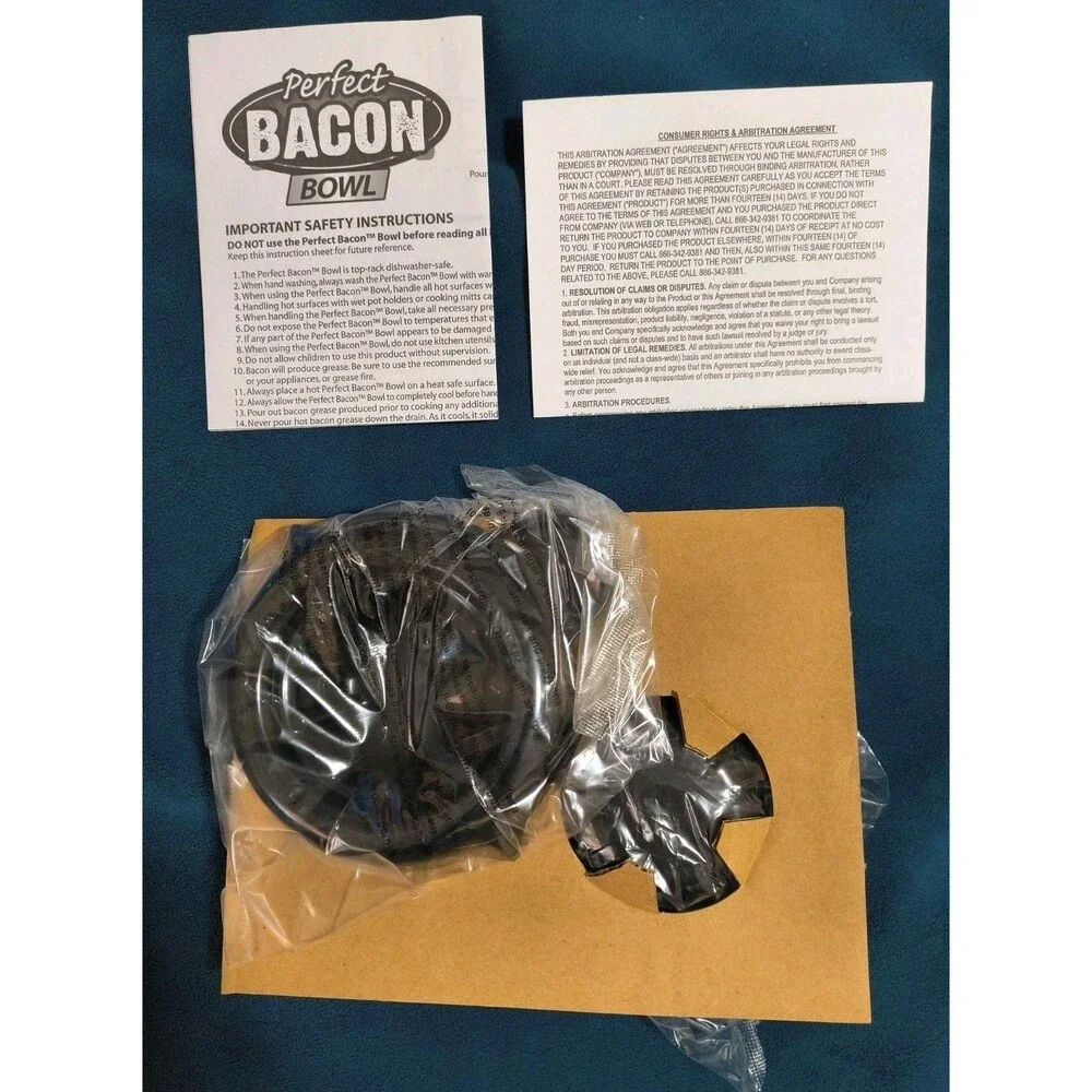 As Seen On TV Perfect Bacon Bowl 2 Bowls Included Dishwasher Safe - New in Box